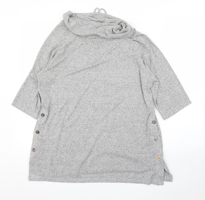 Womens UK Size M COIN 1804 Grey Tunic Blouse