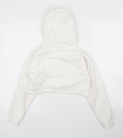 Just Hoods Girls White   Pullover Hoodie Size M
