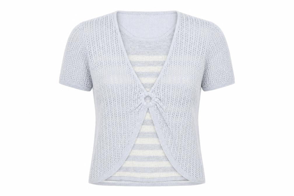 Bonmarché Womens Blue Striped Pullover Jumper Size S