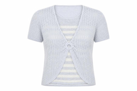 Bonmarché Womens Blue Striped Pullover Jumper Size S