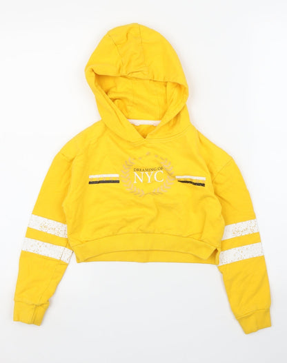 Miss Evie Boys Yellow   Pullover Hoodie Size 6 Years  - Cropped