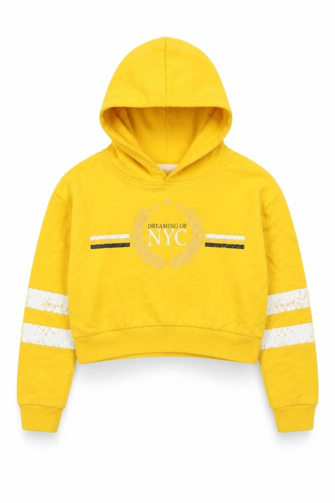 Miss Evie Boys Yellow   Pullover Hoodie Size 6 Years  - Cropped