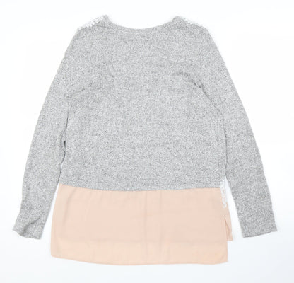 Womens UK Size S Oasis Grey Pullover Jumper