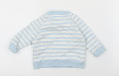 Mothercare Boys Blue Striped  Pullover Jumper Size 0-3 Months