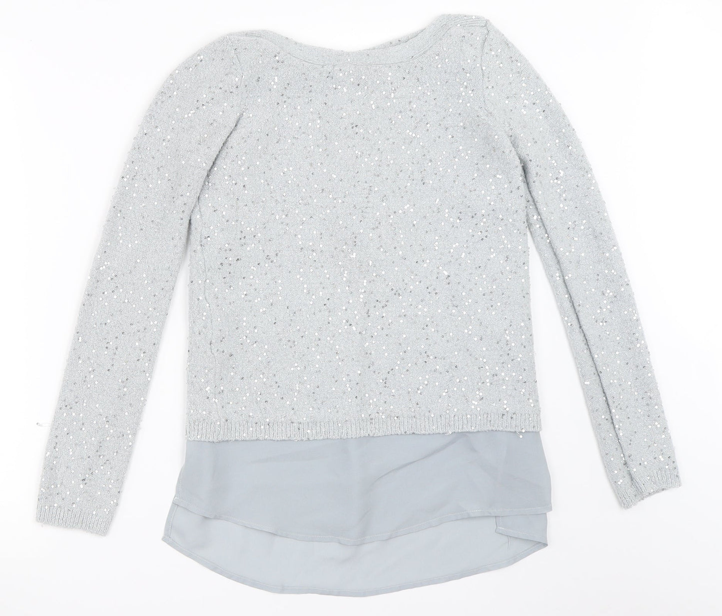 Womens UK Size XS Oasis Grey Pullover Jumper