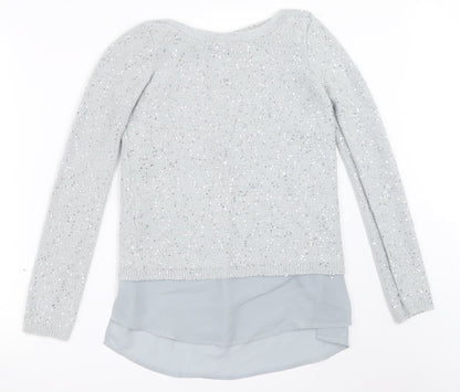 Womens UK Size XS Oasis Grey Pullover Jumper
