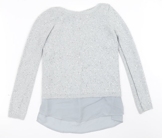 Womens UK Size XS Oasis Grey Pullover Jumper