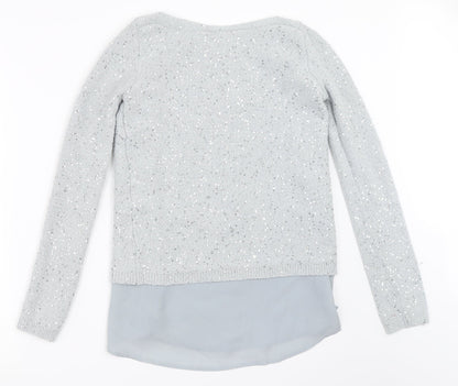 Womens UK Size XS Oasis Grey Pullover Jumper