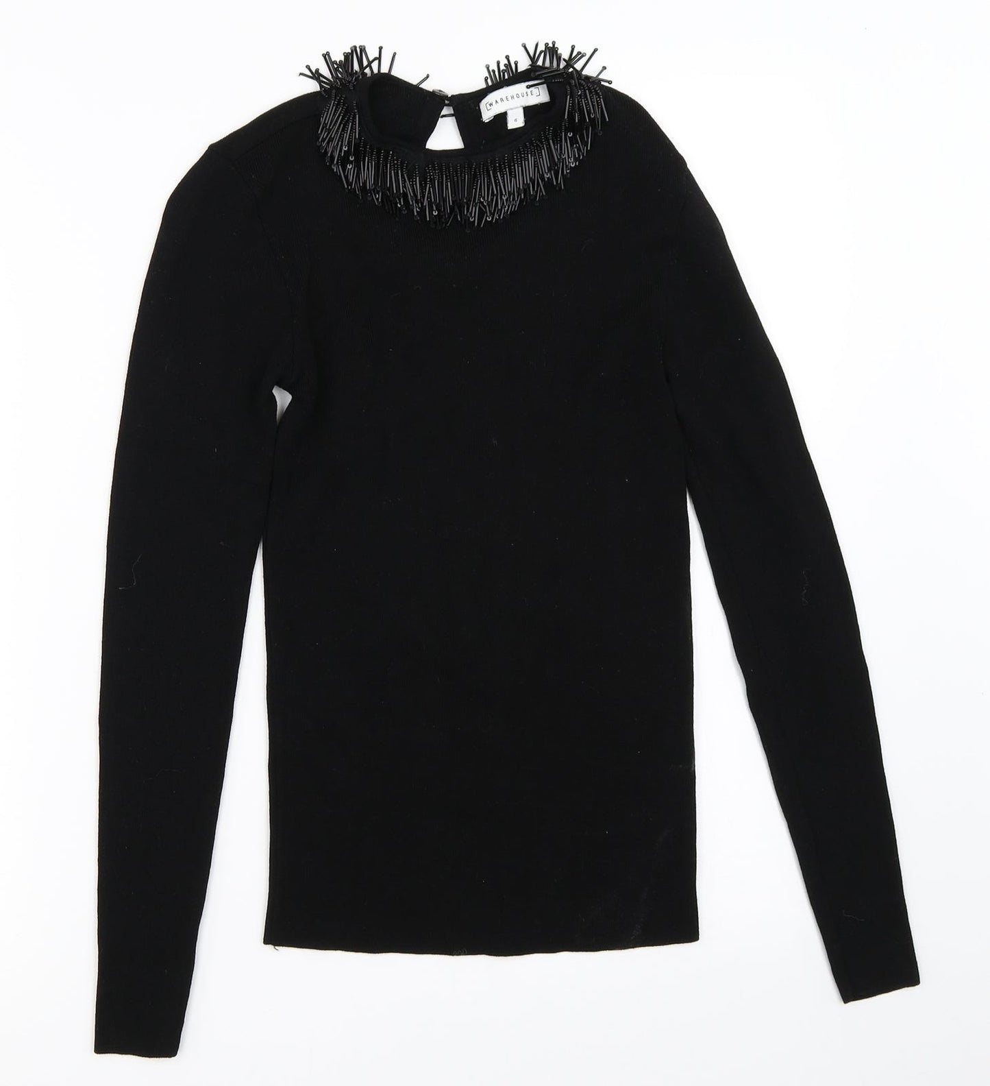 Womens UK Size 6 Warehouse Black Pullover Jumper