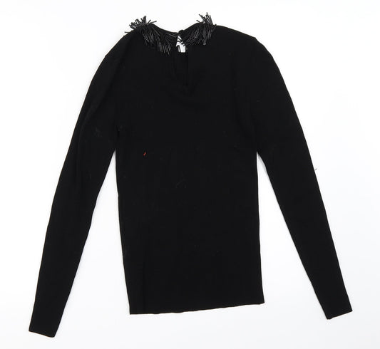Womens UK Size 6 Warehouse Black Pullover Jumper