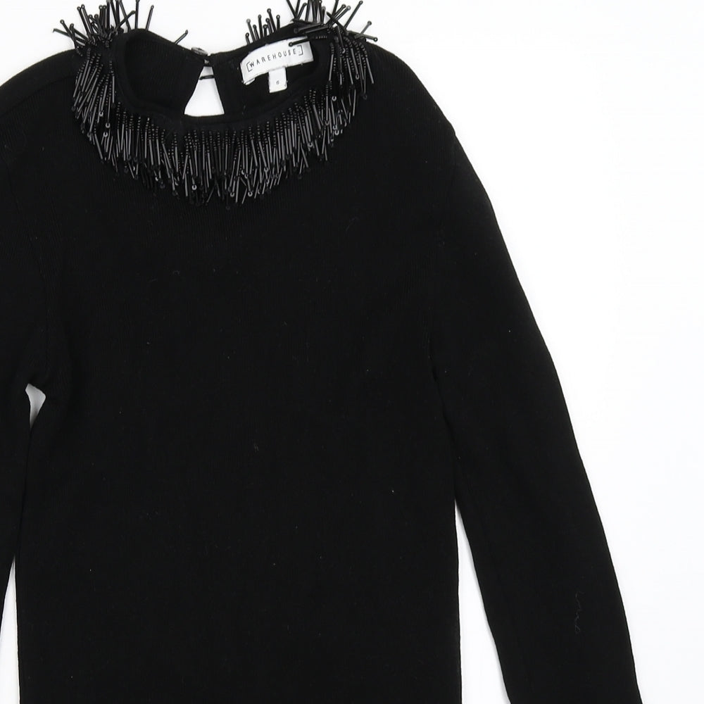 Womens UK Size 6 Warehouse Black Pullover Jumper