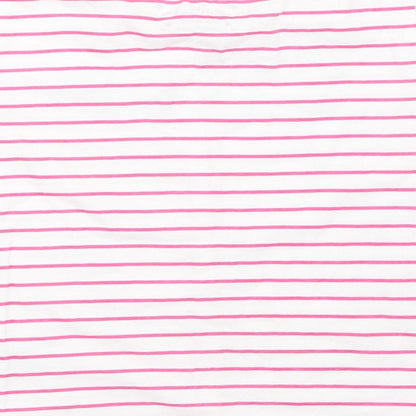 Primark Girls White Striped  Basic T-Shirt Size 7-8 Years