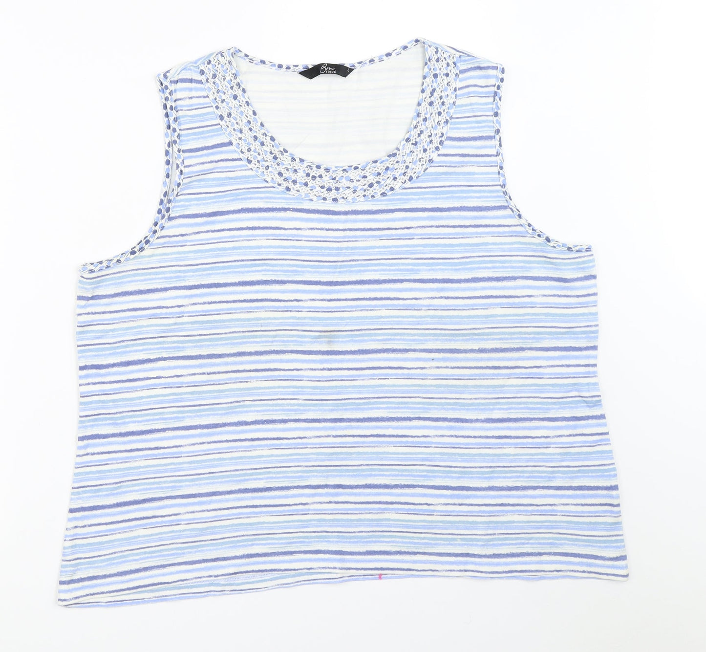 Womens UK Size L BM Blue Basic Tank