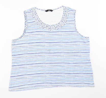 Womens UK Size L BM Blue Basic Tank