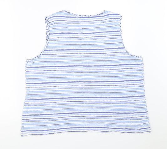 Womens UK Size L BM Blue Basic Tank