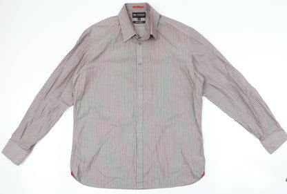 Mens UK Size 42 Marks and Spencer Grey  Button-Up Long Sleeve Casual Shirt