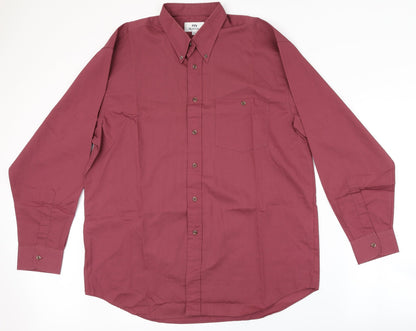 Mens UK Size 42 Burton Red  Button-Up Long Sleeve Casual Shirt