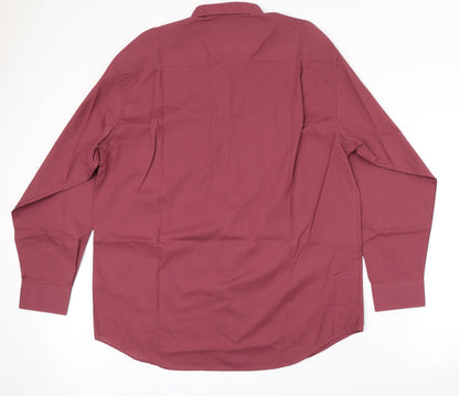 Mens UK Size 42 Burton Red  Button-Up Long Sleeve Casual Shirt