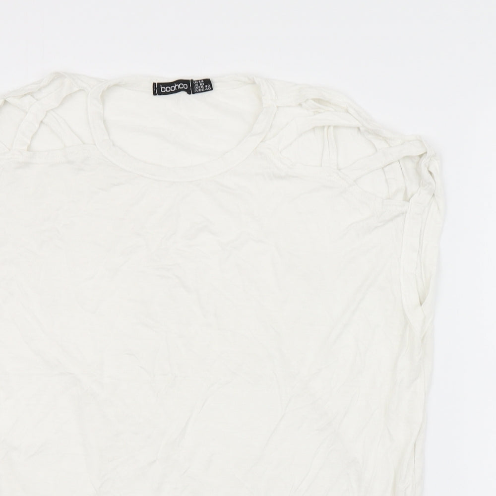 Boohoo Womens White   Basic T-Shirt Size 14
