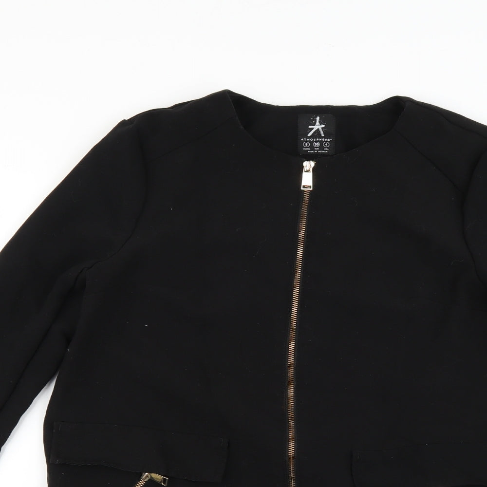 Womens UK Size 8 Atmosphere Black Overcoat