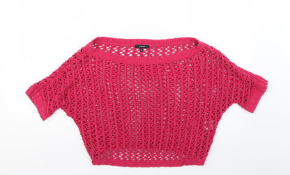 Womens UK Size 12 Papaya Pink Pullover Jumper