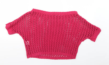 Womens UK Size 12 Papaya Pink Pullover Jumper