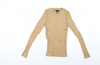 Womens UK Size 12 New Look Beige Basic Blouse