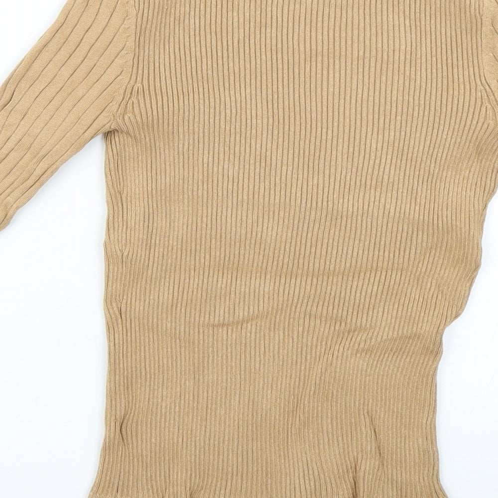 Womens UK Size 12 New Look Beige Basic Blouse