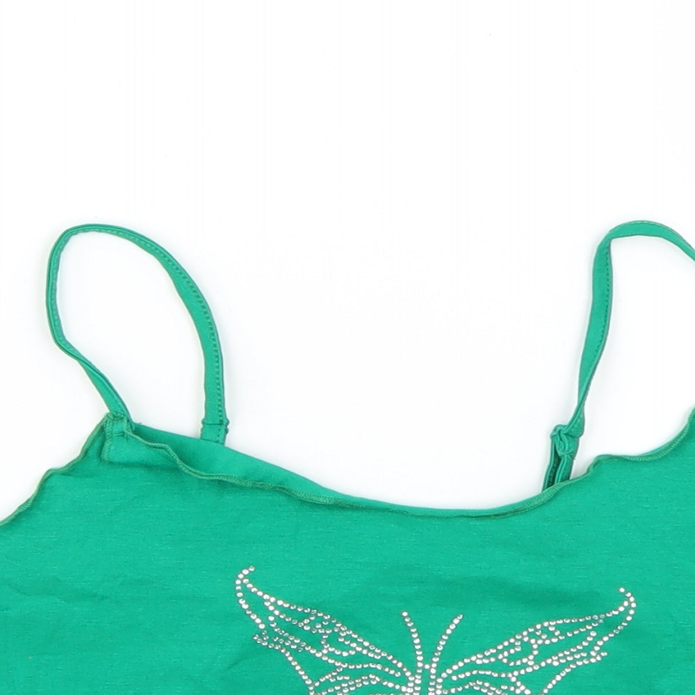 SheIn Womens Green Geometric  Basic T-Shirt Size S