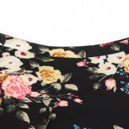 FOREVER 21 Womens Multicoloured Floral  Flare Skirt Size S