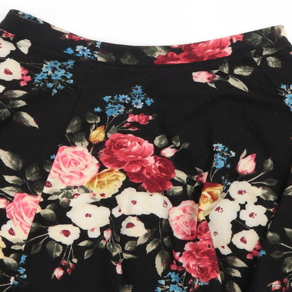 FOREVER 21 Womens Multicoloured Floral  Flare Skirt Size S