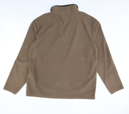 Atlas Mens Brown  Flannel Henley Jumper Size XL