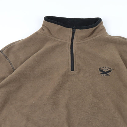 Atlas Mens Brown  Flannel Henley Jumper Size XL
