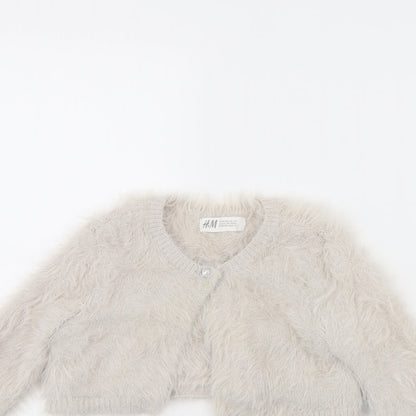 H&M Girls Beige   Cardigan Jumper Size 2 Years