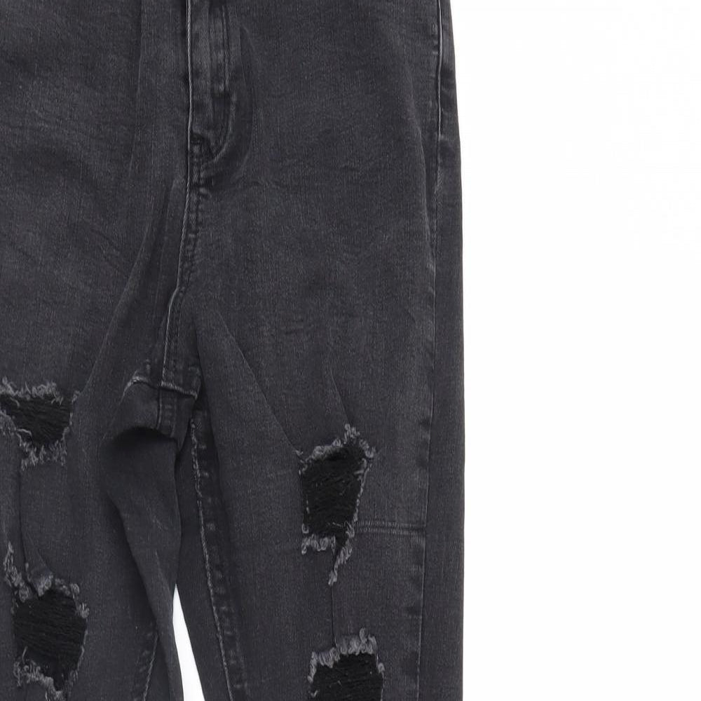 Missguided Womens Black  Denim Skinny Jeans Size 10 L31 in