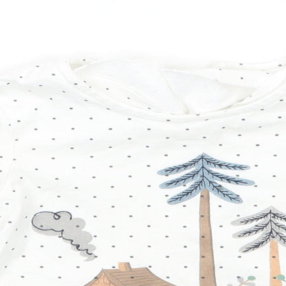 Marks and Spencer Girls White Polka Dot  Basic T-Shirt Size 12 Months