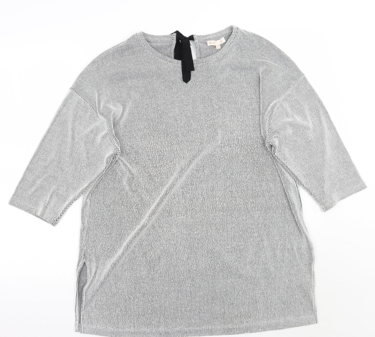 F&F Womens White Striped Rayon A-Line  Size 16