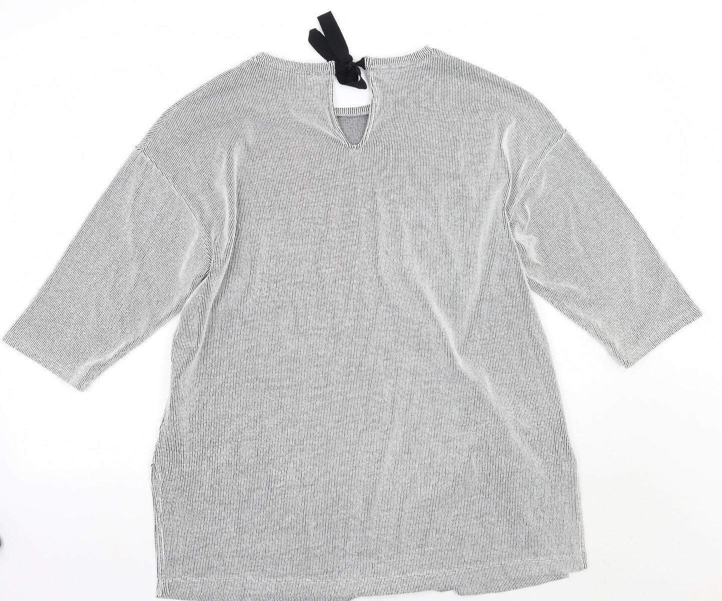 F&F Womens White Striped Rayon A-Line  Size 16