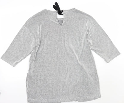 F&F Womens White Striped Rayon A-Line  Size 16