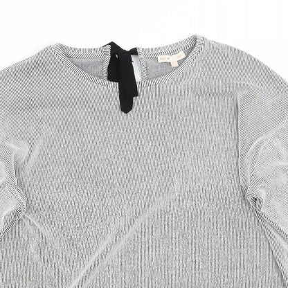 F&F Womens White Striped Rayon A-Line  Size 16