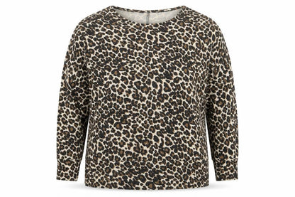 Dorothyt Womens Beige Animal Print  Pullover Jumper Size 14