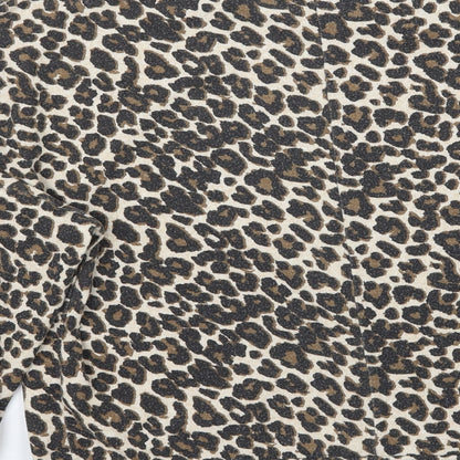Dorothyt Womens Beige Animal Print  Pullover Jumper Size 14