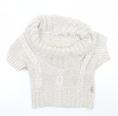Womens UK Size M Quiz Beige Pullover Jumper