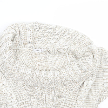Womens UK Size M Quiz Beige Pullover Jumper