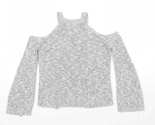 Womens UK Size XS Hollister Grey Pullover Jumper