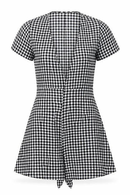 H&M Womens Black Check  A-Line  Size 6