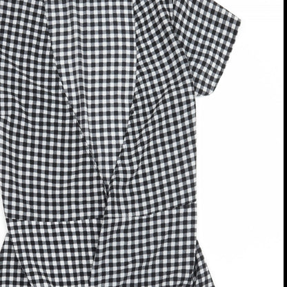 H&M Womens Black Check  A-Line  Size 6