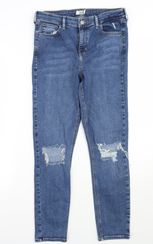Topshop Womens Blue   Skinny Jeans Size 30 L26.5 in