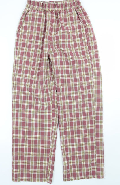 SheIn Womens Red Check  Trousers  Size S L27 in