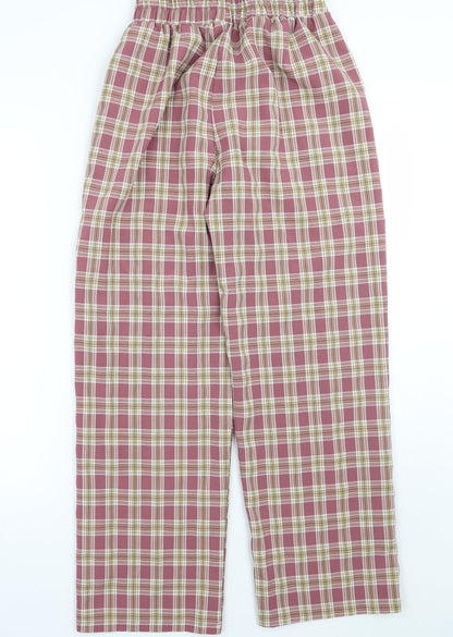 SheIn Womens Red Check  Trousers  Size S L27 in